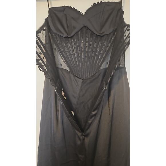 GB Social Beaded Rhinestone Corset Long Dress Black – Size 3 - Picture 4 of 7